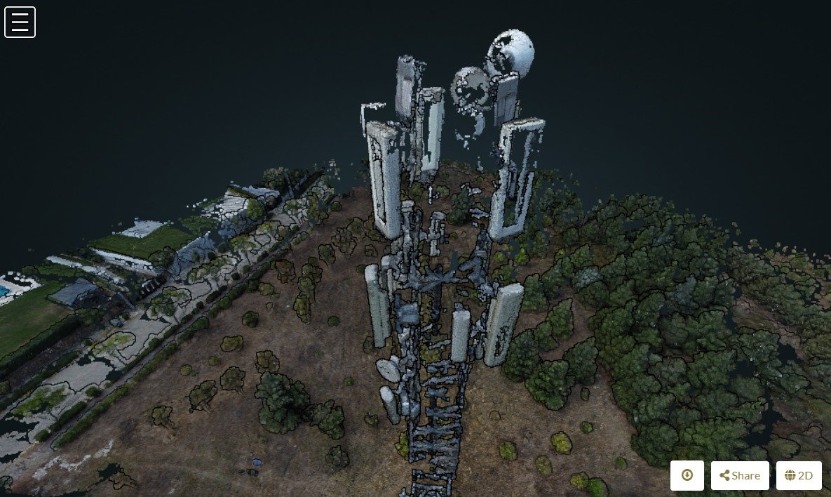 3D photogrammetric model of cell tower site generated by elippticENGINE